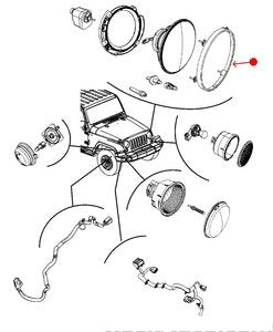 إطار / غطاء المصباح الأمامي - JEEP WRANGLER ( 2007 )