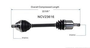 عمود دركسون CV - AUDI TT أمامي يسار ( 2004 )