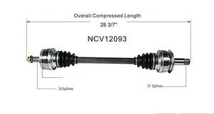 عمود دركسون CV - CHRYSLER CROSSFIRE خلفي ( 2008 )