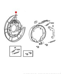 صحن دعم الفرامل / واقي غبار - DODGE CALIBER خلفي يمين ( 2012 )