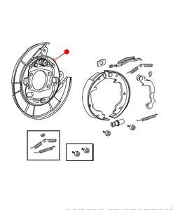 صحن دعم الفرامل / واقي غبار - DODGE CALIBER خلفي يمين ( 2011 )