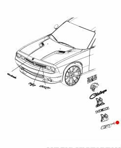 شعار / ملصق - DODGE CHALLENGER يسار ( 2017 )