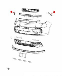 قواعد صدام - FIAT 500L أمامي يسار ( 2020 )