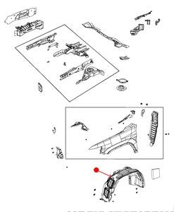 واقي طين الرفرف الداخلي - JEEP CHEROKEE أمامي يمين ( 2021 )