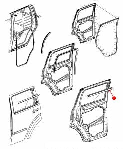 عازل مطاط الباب / ماسحة زجاج - JEEP LIBERTY خلفي ( 2011 )