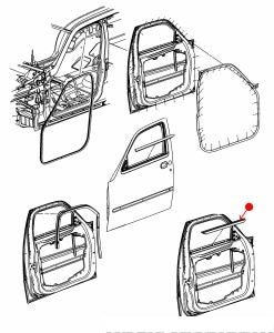 عازل مطاط الباب / ماسحة زجاج - JEEP LIBERTY أمامي يمين ( 2009 )