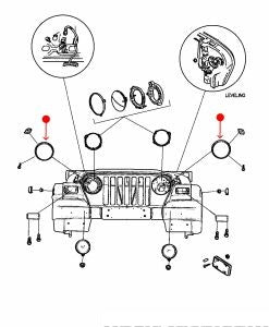 إطار / غطاء المصباح الأمامي - JEEP WRANGLER أمامي يمين ( 2006 )