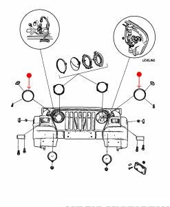 إطار / غطاء المصباح الأمامي - JEEP WRANGLER أمامي يمين ( 2005 )